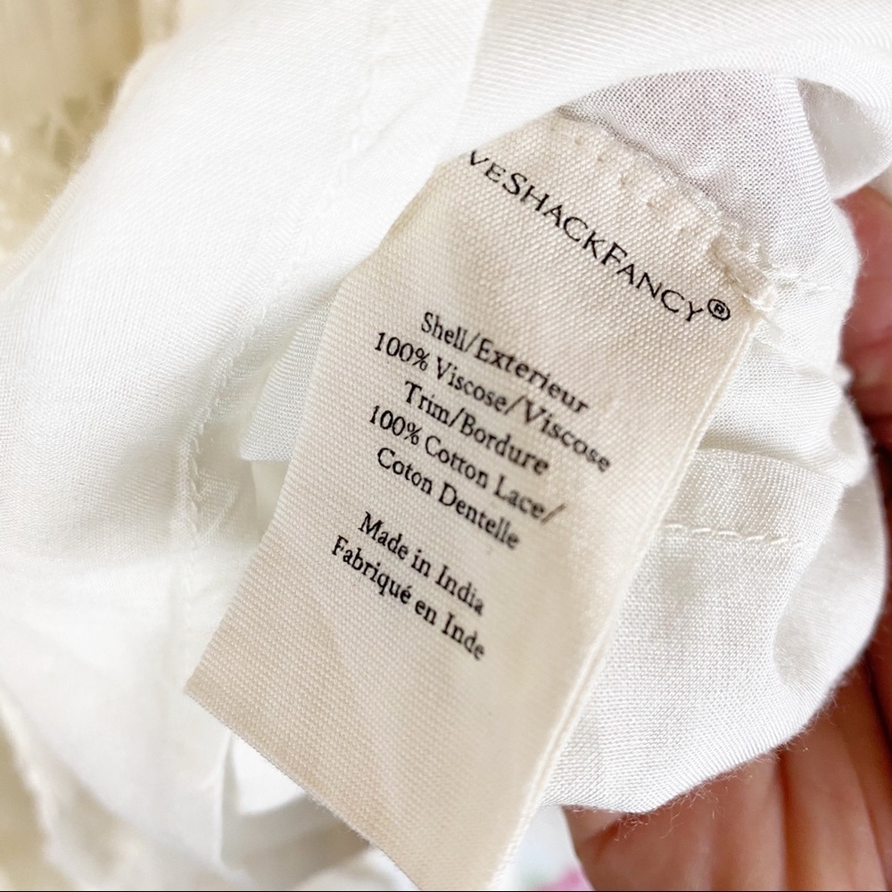 NEW Love Shack Fancy Simonna Floral Ruffle Lace Ivory Cream Boho Mini Dress 10 - Picture 16 of 16